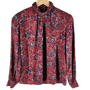 Vintage Pendleton Country Sophisticates Blouse Womens 6 Petite Wool Paisley USA